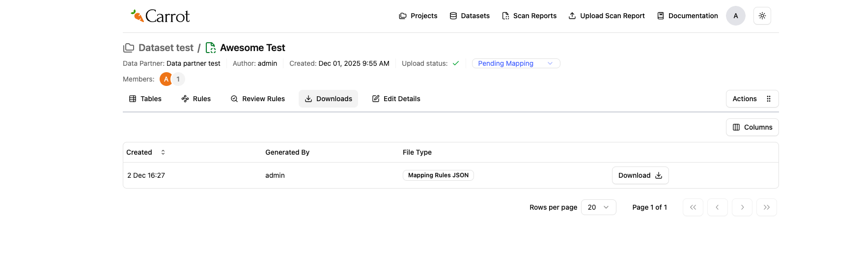 Carrot Mapper Download Mapping Rules
